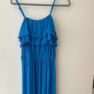 Long Bright Blue Summer + Beach Dress